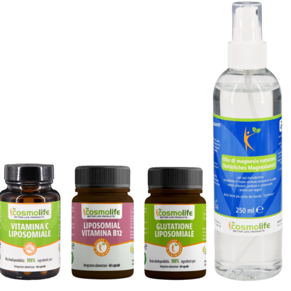Stärkungspaket: Zellschutz, Energie & Entspannung - Glutathion + Vitamin C + B12 + Magnesiumöl